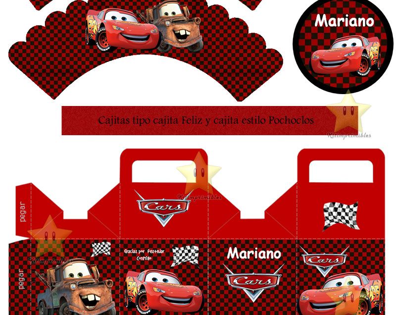 Kit Imprimible Candy Bar Cars Y Mate Golosinas Cumples Y Mas 99.0